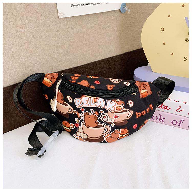 Capybara Crossbody Printed Bags Children Cartoon Outdoor Leisure Waist Pack