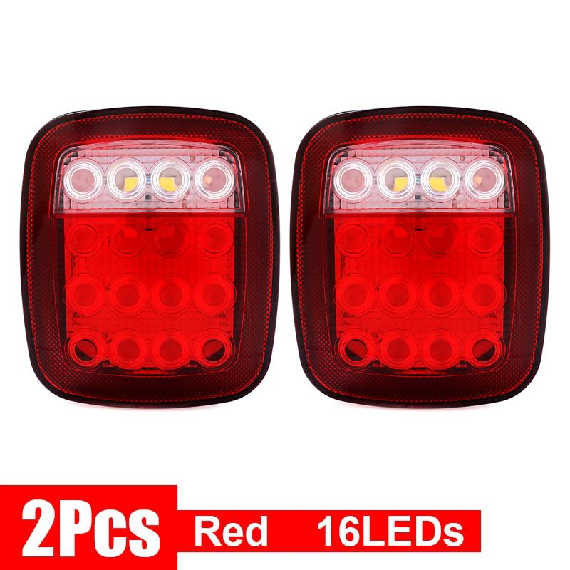 

Пара 16/33 светодиодов дымчато-черного цвета, универсальный автомобильный задний тормоз, стоп-сигнал для грузовика Wrangler YJ TJ CJ JK, прицепа, лодки