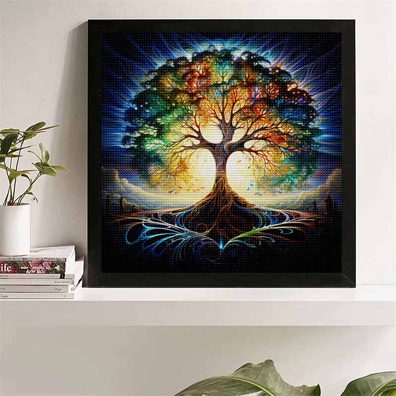 

New Arrival 5D DIY Full Circle Diamond Painting Colorful Tree Embroidery Cross Stitch Home Decor Gift 20x20cm