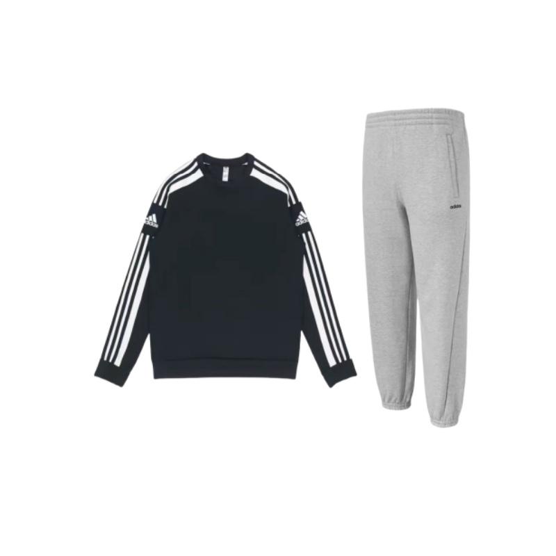 

Adidas Круглый вырез свитера Удобные длинные рукава с манжетами брюки повседневный спортивный костюм унисекс спортивная одежда JX9404+GT6638 S