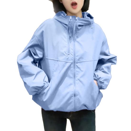 Giacca Protezione Solare per Uomo Donna Ultraleggera Sottile con Cappuccio Cappotto da Campeggio Asciugatura Rapida Anti UV Antivento per Escursioni all'Aperto Sport