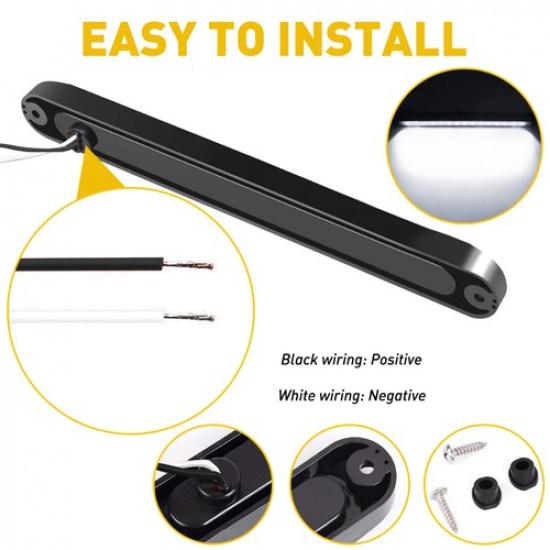 2x 10" White 15LED Sealed Truck Trailer Reverse Light Backup Bar Turn Tail Strip