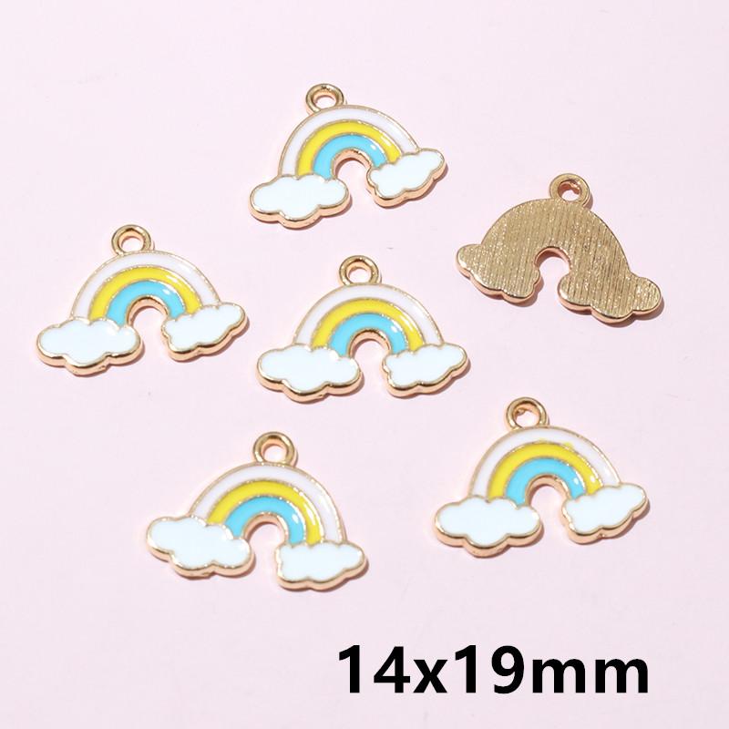 10pcs Cute Enamel Rainbow Charms Pendant Alloy Metal DIY Jewelry Making Accessories Findings for Necklace Earrings Bracelets