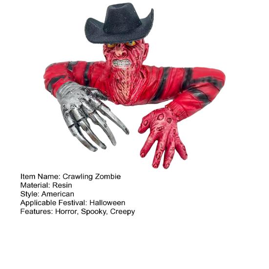Resin Crawling Zombie Figurine Halloween Horror Zombie In A Crawling Position for Indoor Outdoor Garden Home Decor