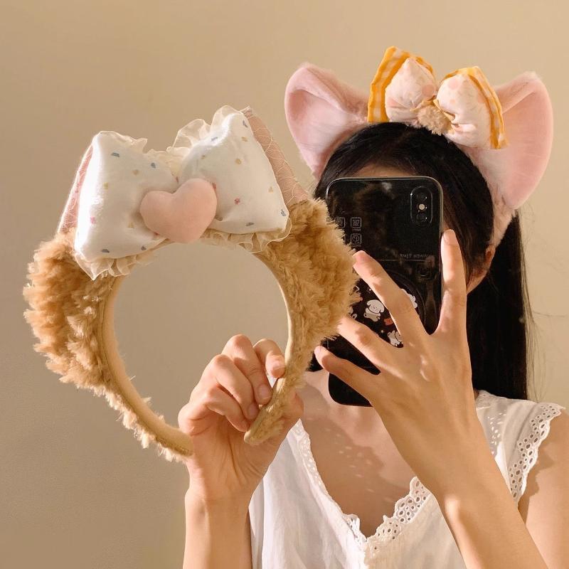 Lovely Stuffed Raccoon Headband For Women Face Washing Birthday Party Gathering Headpiece
