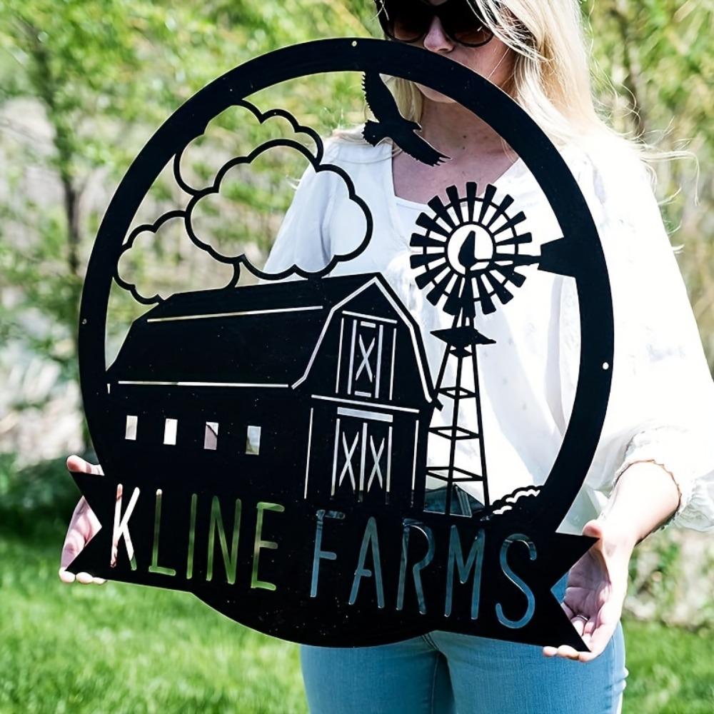 Vintage Barn Metal Sign Large Farmhouse Wall Art Outdoor Windmill Decoration Wedding Family Home Gift
