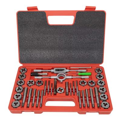 40-Piece Tap and Die Set for Thread Repair, Screw Holes, and Bolt Repair with Adjustable Tap Wrench