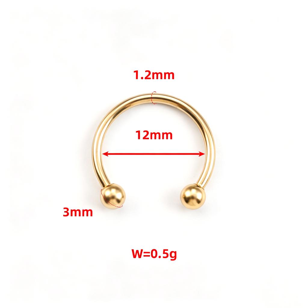 Stainless SteelHorseshoe Hoop Rings Ear Cartilage Nose Septum Eyebrow Tragus Lip Daith Helix Piercing Jewelry Unisex 18g