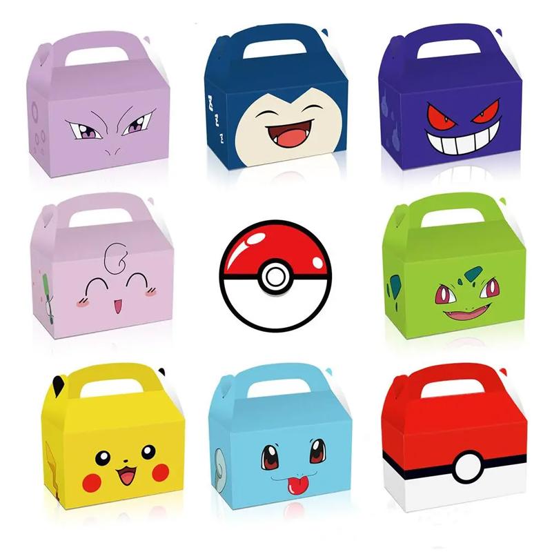 

Pokemon Party Favors Birthday Party Decorations Pikachu Paper Gift Bags Handle Candy Box Baby Shower For Kids Supplies Gifts 16 pieces