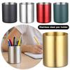 1pcs Thickened Pen Container Stainless Steel Stationery Storage Bucket Simple Pen Holder  Students
