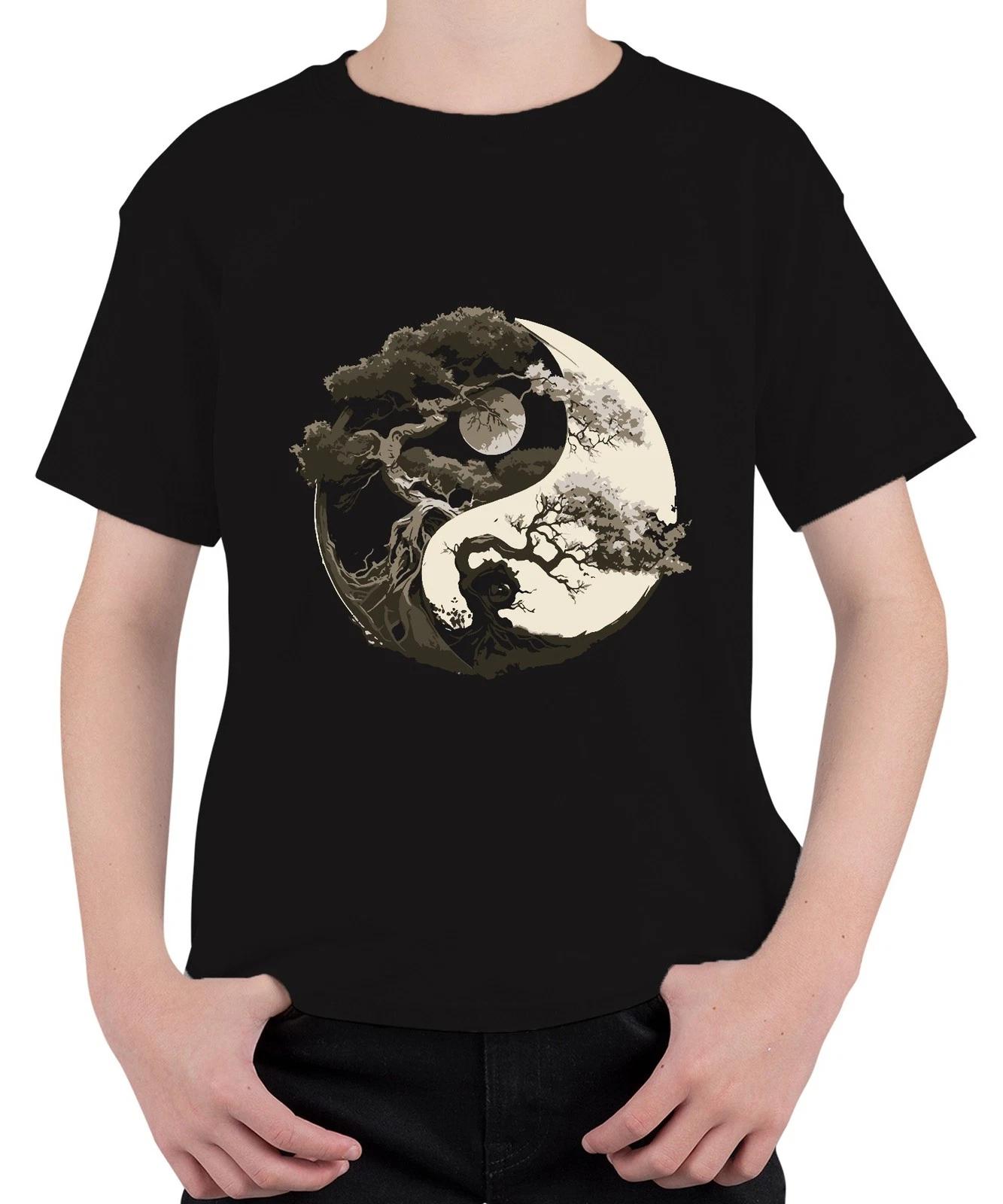 Baum des Lebens Yin Yang Mond Zen Balance Natur Meditation Yoga Unisex Kinder T- XXXXL