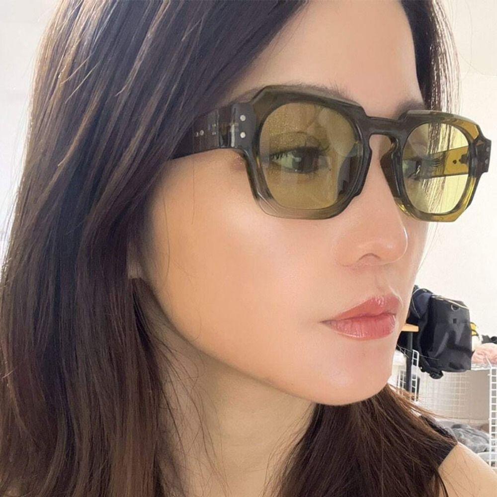 Rice Nail Square Frame Sunglasses Lightweight UV400 Sun Glasses Multicolor Lenses Eyewear  Outdoor