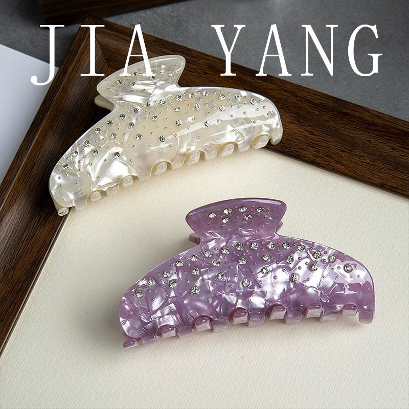 Luxury Hair Clip for Women Big Acetate Hair Claw Girls Purple Hairclip Whith Rhinestones Large White Hair Clamp Accessories