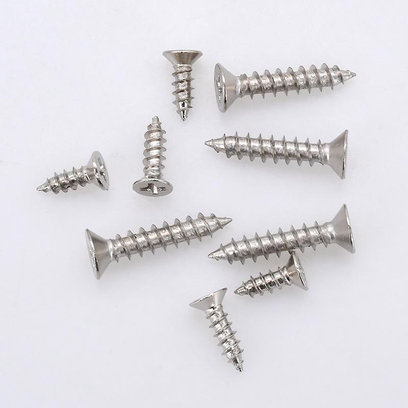 YiguYigu Nickel-Plated Phillips Flat Head Self-Tapping Screws M1-M5, Carbon Steel