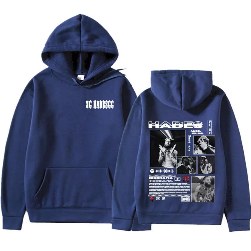 Rapper Hades66 Double Sided Print Hip Hop Graphic Mens Clothes Fashion Hoodie Oversized Sweatshirt Spring Autumn Casual Pullover