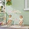 Children's 4-piece outdoor garden furniture set, elephant and giraffe design, adjustable parasol ? 100 cm, folding chair
