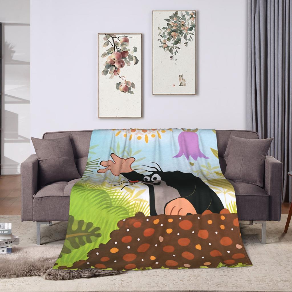 Soft Bedding Throws Camping Czech Cartoon Krtek Mole Blanket  Flannel Bedspread For Living Room Funny Sofa Bed Cover
