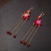 Flower Bridal Headwear Zinc Zinc Alloy Earrings Hairpin Set Jewelry Wedding Hair Sticks  Photos Prop