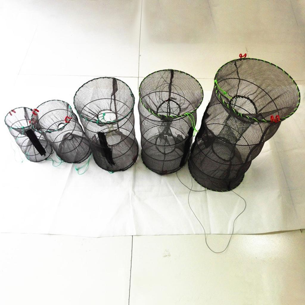 1Pcs Collapsible Steel Wire Nylon Net Fish Cage Mesh Fine Trap For Crab Shrimp And Crayfish Fishing Tackle Outdoor Enthusiasts