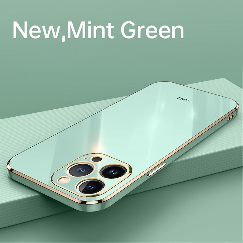 Phone Case For iPhone 14 Pro Max Shockproof Bling Plating Soft Silicone Rubber Back Cover Shell For iPhone 14 Plus Pro Max Cases