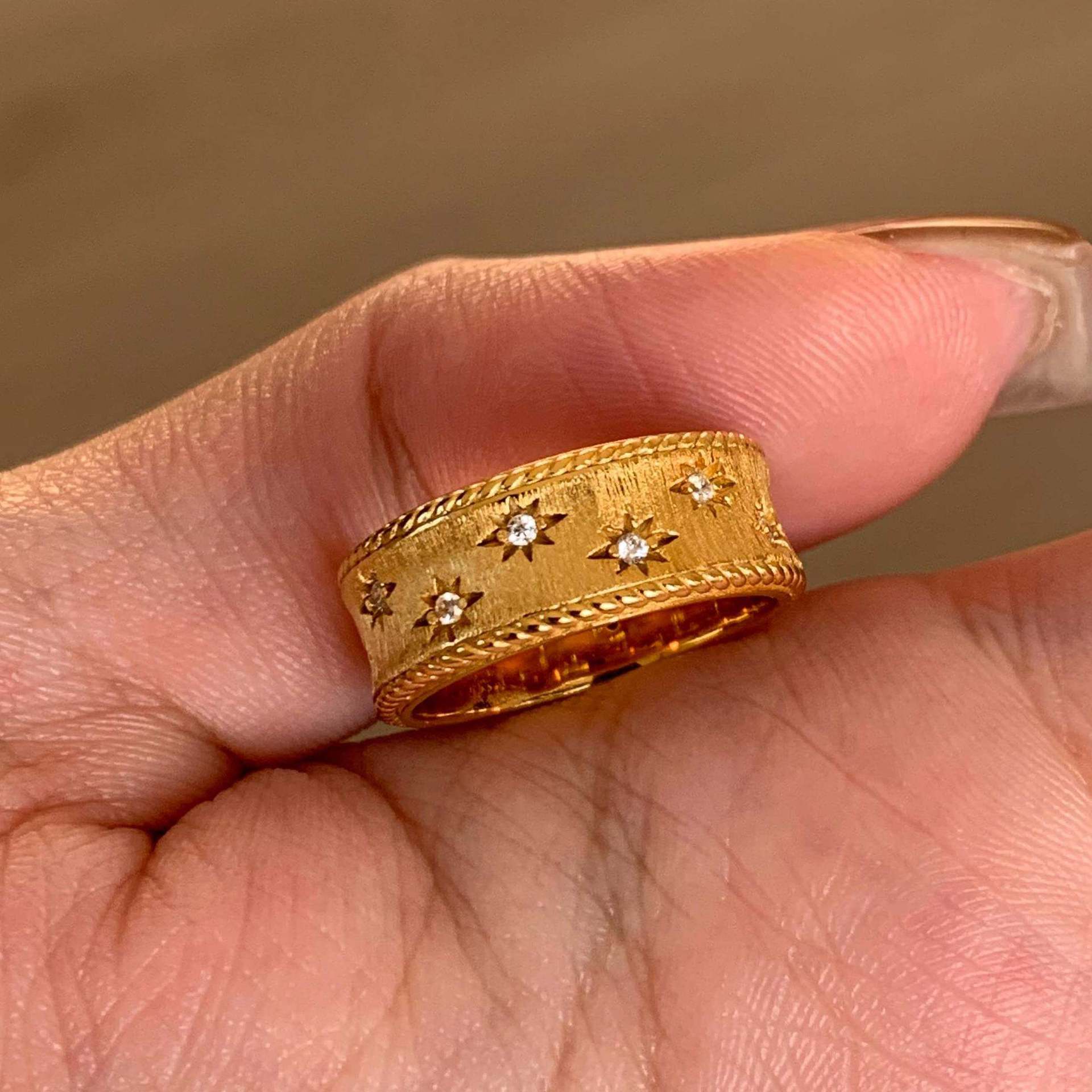 

Female ancient-style octagonal star ring, versatile and adjustable opening finger ring, punk style ring