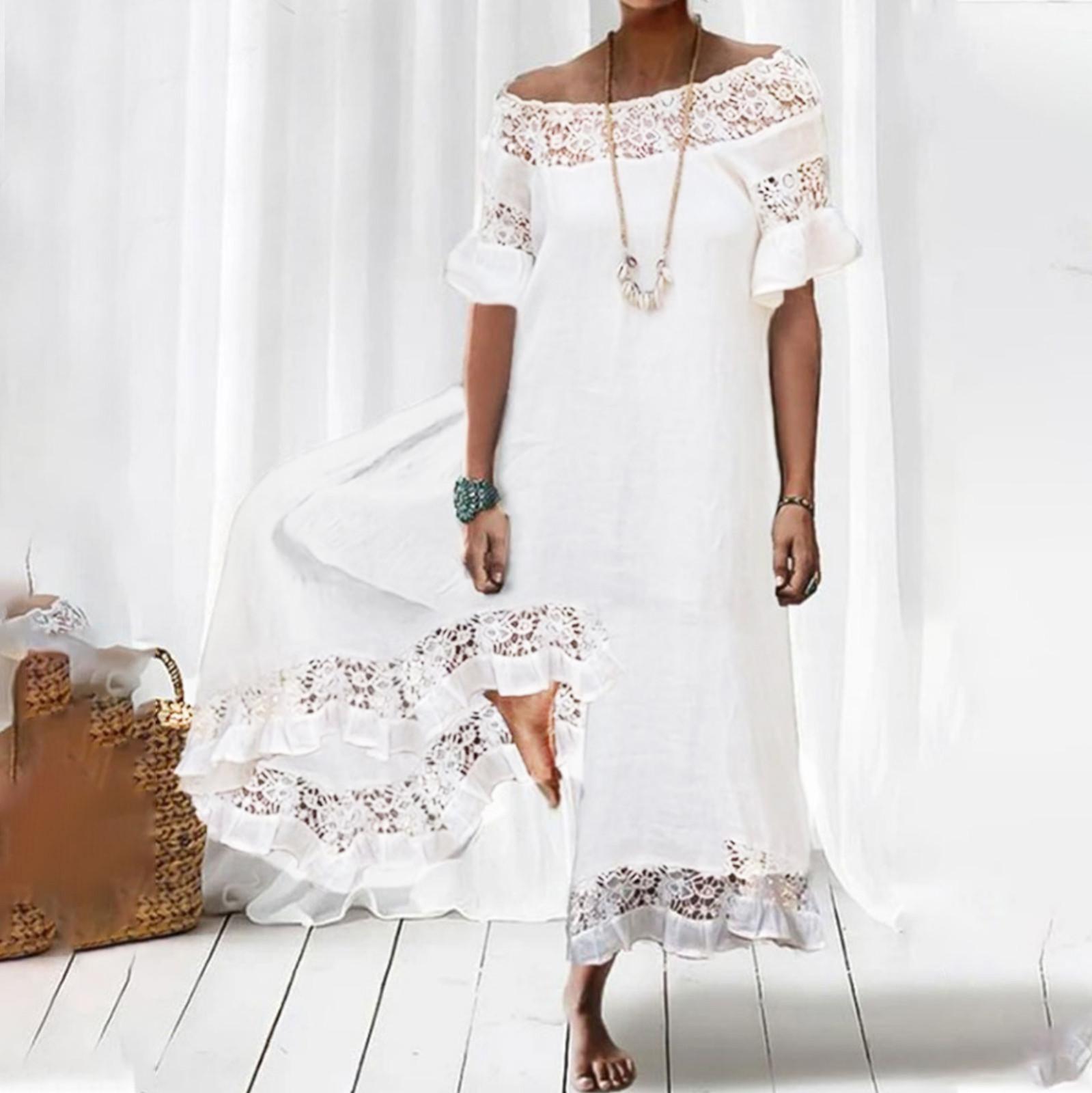 

(Куниде) Женский модный свободный повседневный однотонный комбинезон с рюшами и рукавами, кружевной темпераментный длинный комбинезон с широкими штанинами, льняные брюки для женщин