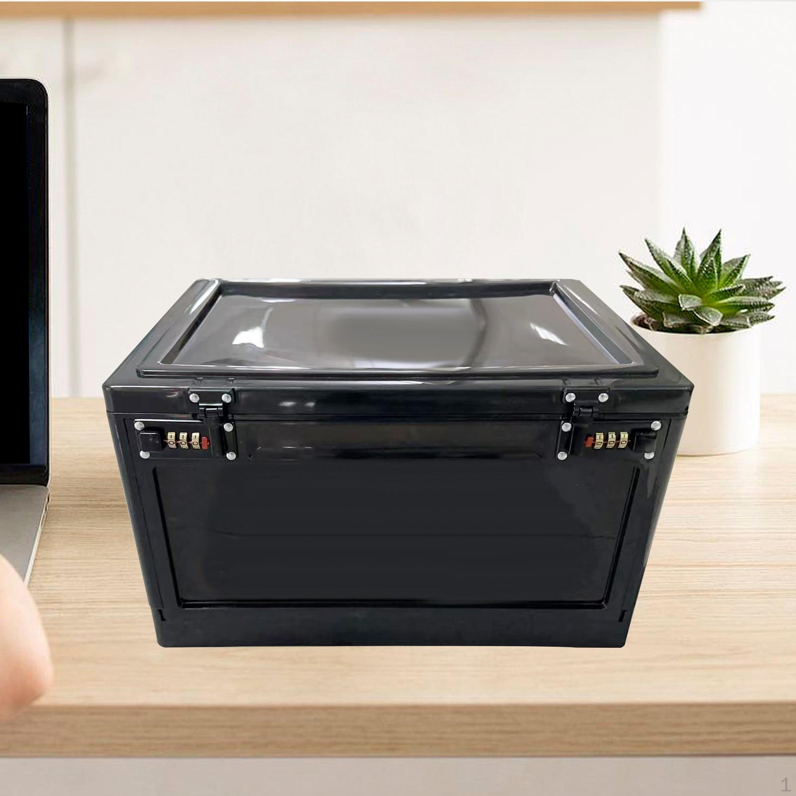 Запираемый ящик для хранения с паролем, косметический органайзер, контейнер для драгоценностей, еда Black