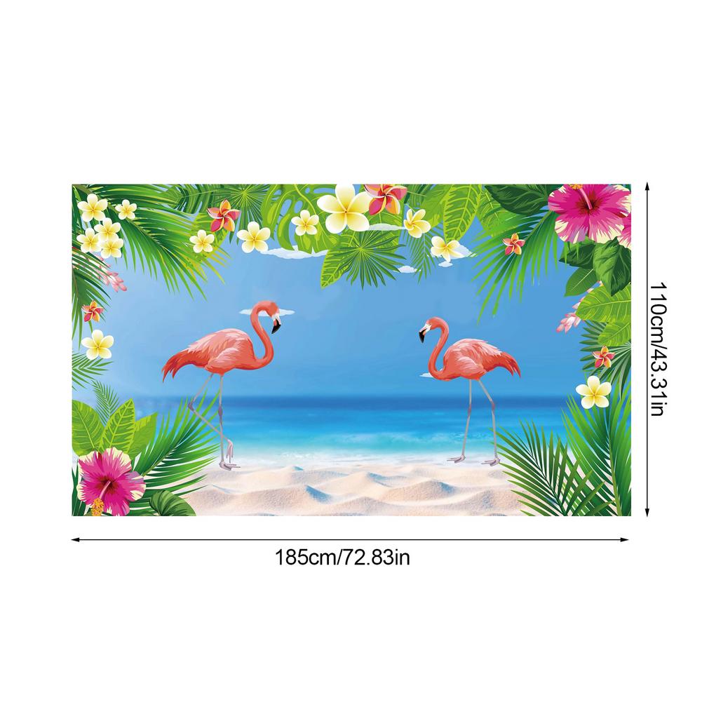 Hawaii Party Flamingo Hintergrundtuch Wanddekoration Tropische Hawaiianische Party Fotokabinenhintergrund Flamingo Banner Foto-Requisiten