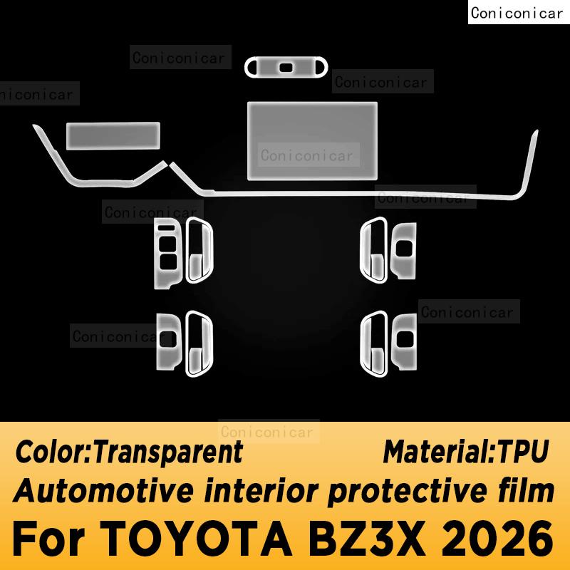 For TOYOTA BZ3X 2026 Panel Navigation Screen Automotive Interior Protective TPU Film Anti-Scratch Accessories