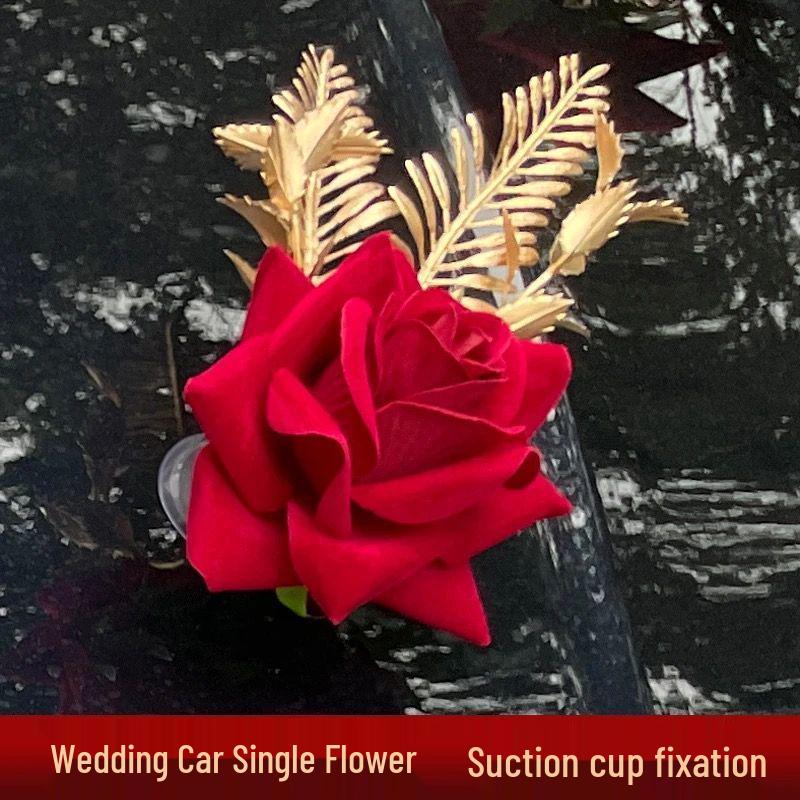 Hochzeitsauto Dekorationsset: Künstliche Blumendekoration mit Saugnapf für Brautautos