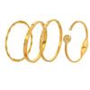 18k Gold-Plated Zircon Bamboo Bracelet Set: Geometric, European & American Style