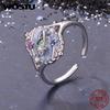 WOSTU 925 Sterling Silver Tarot Card 'The World' Ring For Women S925 Silver Adjustable Rings Mystical Jewelry Tarot Lovers Gift