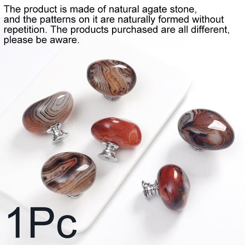 1 τεμάχιο ντουλάπι ανθεκτικό φυσικό ακατέργαστο πέτρα DIY αχάτη πέτρα συρτάρι τραβά λαβή πόρτα έπιπλα μονής τρύπας