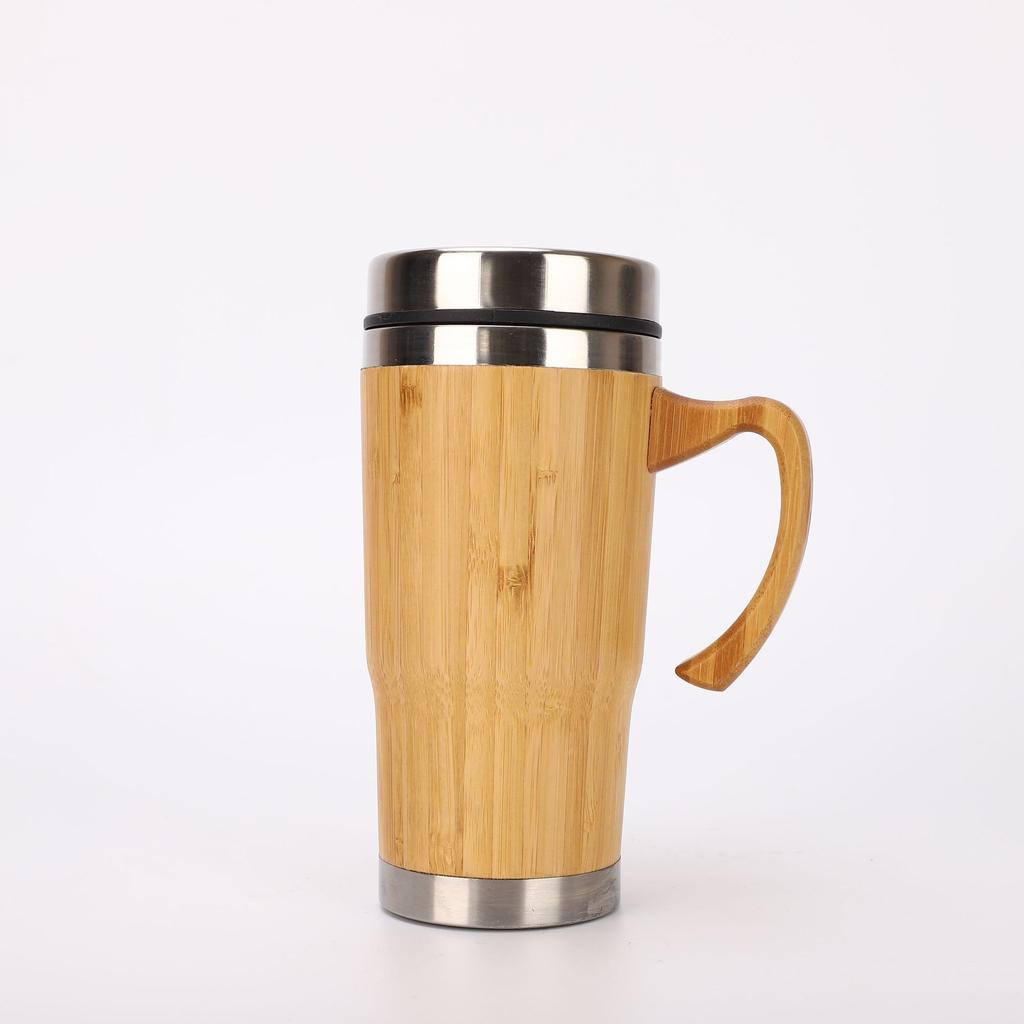 15oz Bamboo Tumbler Coffee Travel Tumbler ,coffee Mug Wooden Mug Bamboo Travel Insulated Coffee Mug