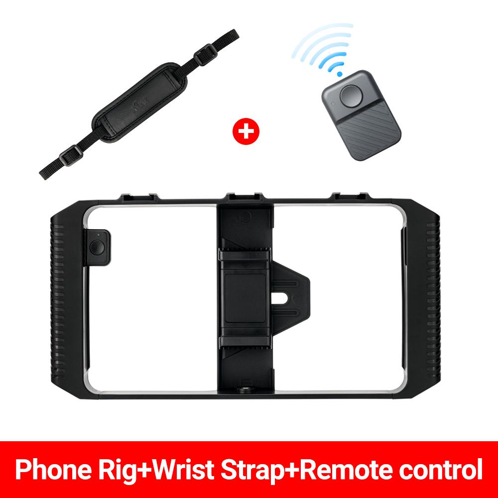 Smartphone Video Rig Cellphone Video Stabilizer Handheld Tripod Mount Hand Grip Filmmaking Vlog Shooting Case for iPhone Android