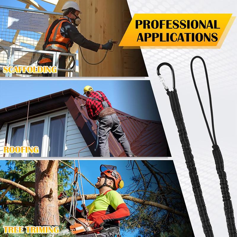 Safety Bungee Tether Tool Lanyard With Carabiner Hook Climbing Working Anti-Falling Safety Rope Aerial Work Climbing Accessories