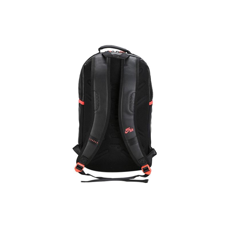 Jordan Polyester With Leather Backpack Unisex Black Red Jordan 9A0259-KR6