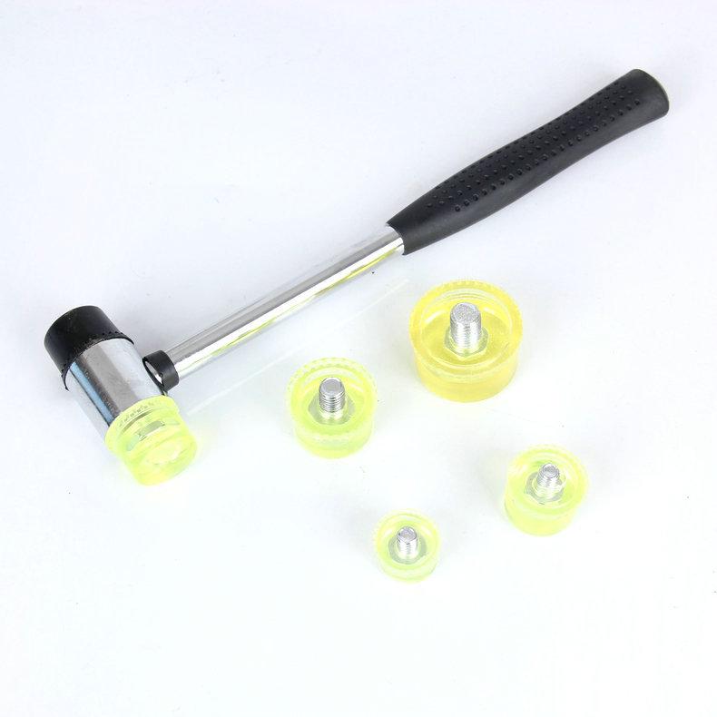 Detachable Double-Headed Rubber Mallet with Steel Handle for Installation and Glass Tapping