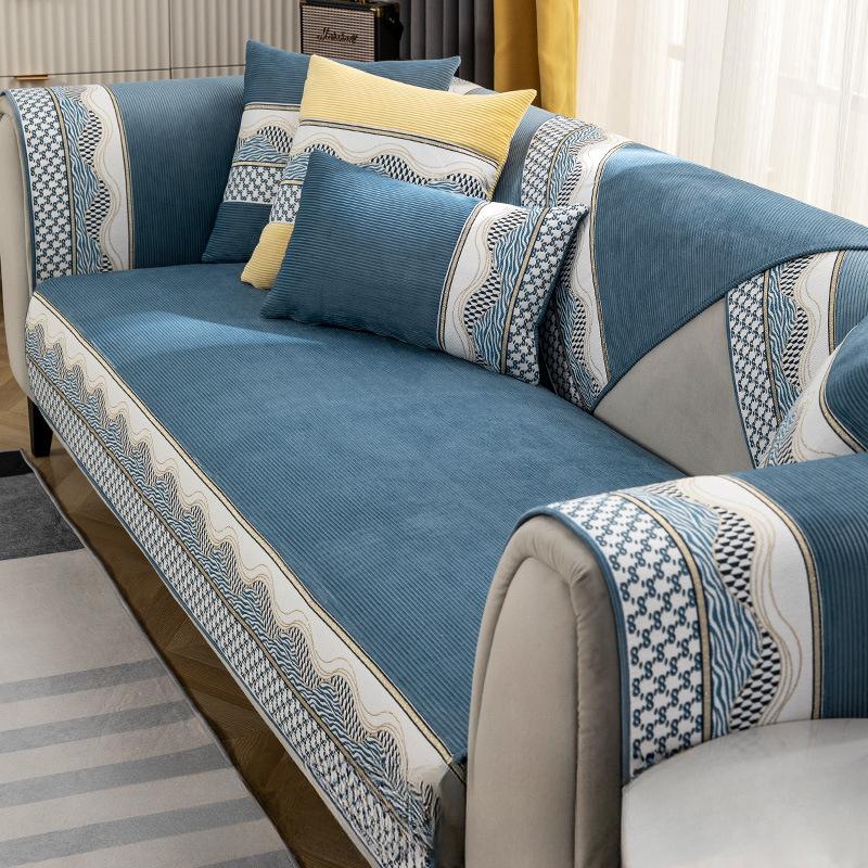 Nordic Einfache Sofa Kissen Vier Jahreszeiten Universal Nicht-Slip Sofa Abdeckung Chenille Licht Luxus Kissen Rückenlehne Handtuch