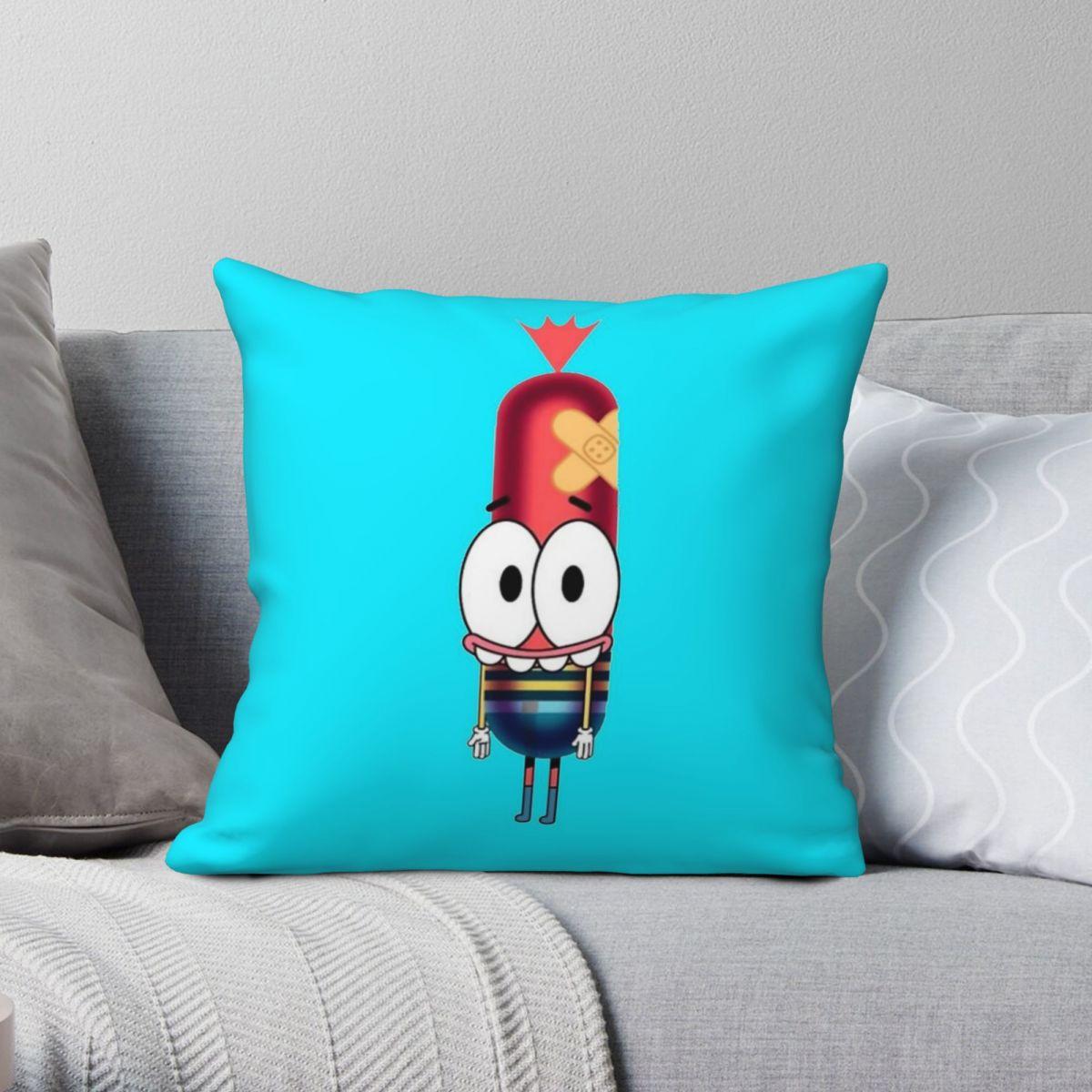 Green Harvest Unisex Pinky Malinky Cartoon Character Square Pillowcase Polyester Linen Velvet Pattern Zip Decorative Room Cushion Case