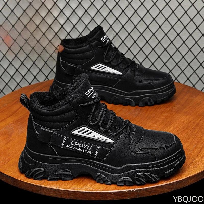 2026 New Autumn Winter Shoes for Men Warm Casual Anti Slip Snow Boots Fashionable Plush High Top Men's Cotton Shoes Botas Hombre