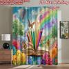 2D Flat Printing 2pcs Drapes Colorful Book Nature Fantasy Digital Printed Polyester Drapes Festive Holiday Use for Indoor