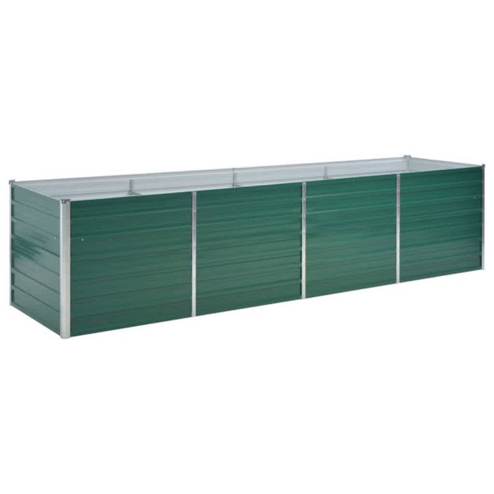 VidaXL Lit surélevé de jardin Acier galvanisé 320x80x77 cm Vert