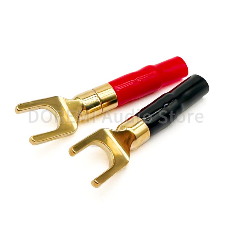 10PCS Banana Plugs Speaker Audio Connector Dual Screw Lock 24K Gold Plated HIFI Banana Connectors Jack for Sound Amplifier Wire