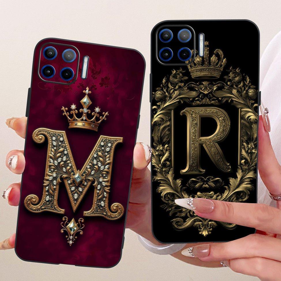 For Motorola Moto G 5G Plus Case Cover Silicone Luxury Crown A-Z Letters 2D Flat Pattern Soft Casing XT2075 XT2075-2 XT2075-3