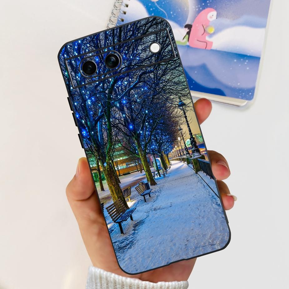 For Google Pixel 8A Case Pixel8 Pro Cute Cat Flower Painted Cover Silicone Phone Case For Google Pixel 8 Pro Pixel8A Soft Fundas
