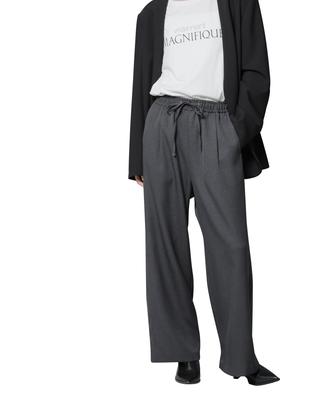 Nano Universe Polyester Drawstring Pants with Side Stripes Be Paired with Other F 023 Charcoal Women's Wool-Like (Can Items) 673-5227317