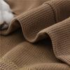 Women's Loose Long Sleeve Waffle Sweatshirt Plus Size Casual Pullover Top