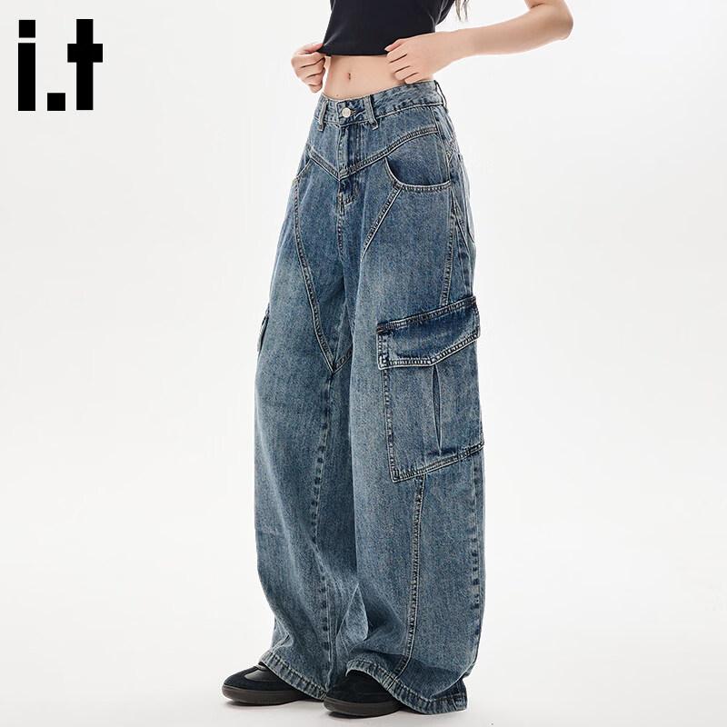 CHOCOOLATEit Women s Wide-Leg Cargo Jeans L