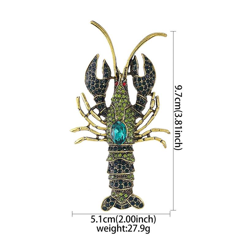 1PC Rhinestone Baroque Style Bear Shrimp Shape For Women Girls Animal Brooches Vintage Coat Suit Accessories Elephant Frog
